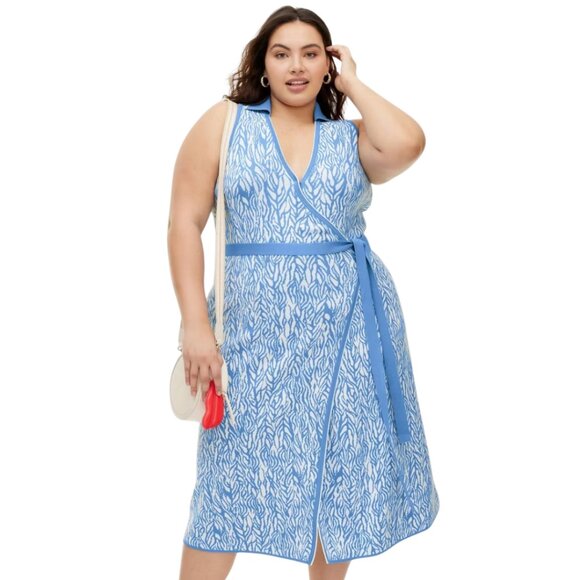 Diane von Furstenberg for Target Blue Animal Print Wrap Dress NWT - Picture 1 of 5